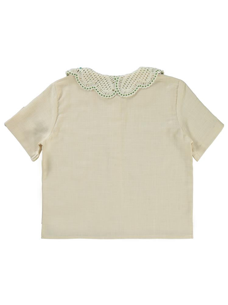 Civil Girls Yaka Aksesuarlı 10-13 Yaş Gömlek - Ekru