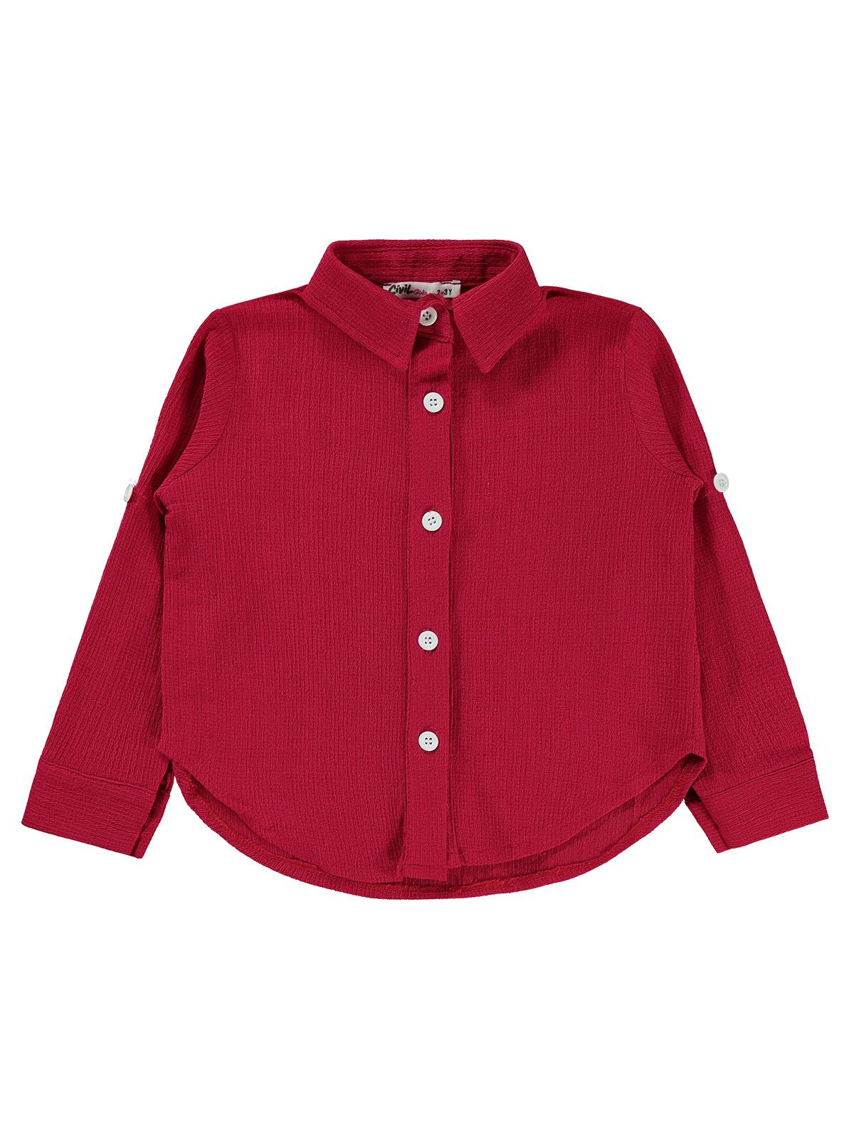 Civil Girls Bürümcük 2-5 Yaş Gömlek - Fusya