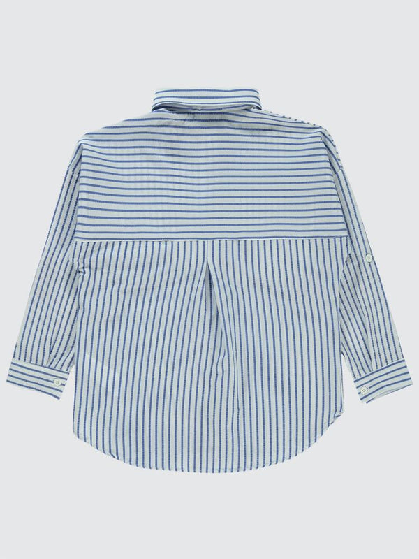 Civil Girls Çizgili 10-13 Yaş Gömlek - Mavi
