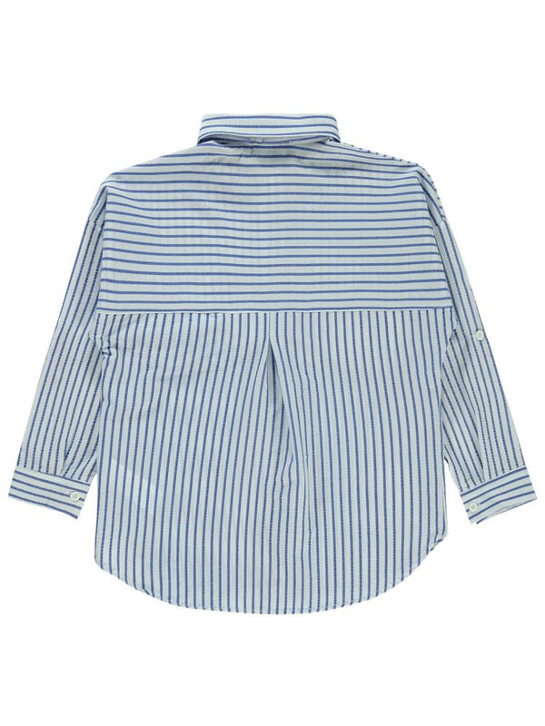 Civil Girls Çizgili 10-13 Yaş Gömlek - Mavi