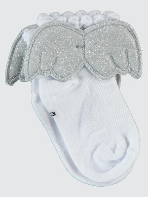 Civil Girls Melek Kanatlı 3-11 Yaş Kız Çocuk Soket Çorap - Beyaz