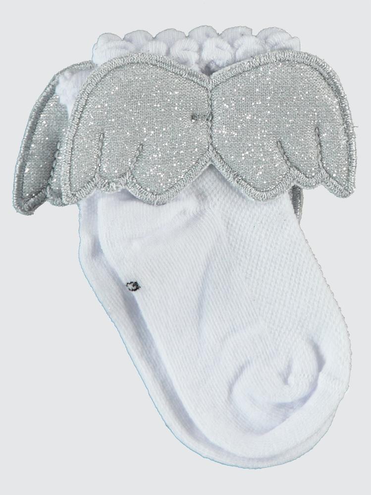 Civil Girls Melek Kanatlı 3-11 Yaş Kız Çocuk Soket Çorap - Beyaz