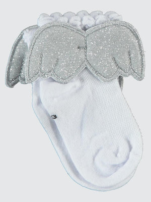 Civil Girls Melek Kanatlı 3-11 Yaş Kız Çocuk Soket Çorap - Beyaz