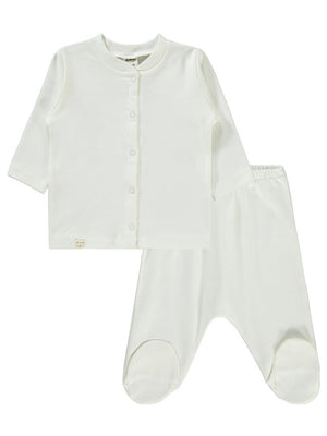 Civil Baby Düz 1-6 Ay Pijama Takımı - Ekru