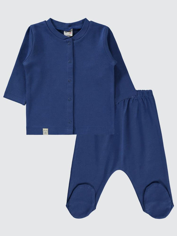Civil Baby Düz 1-6 Ay Pijama Takımı - Mavi