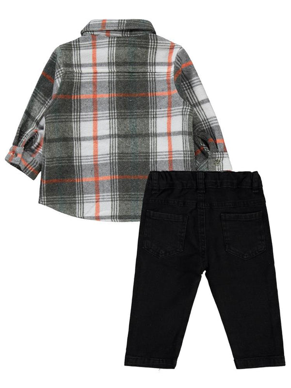 Civil Baby Oduncu Desen 2'Li 6-18 Ay Takım - Gri