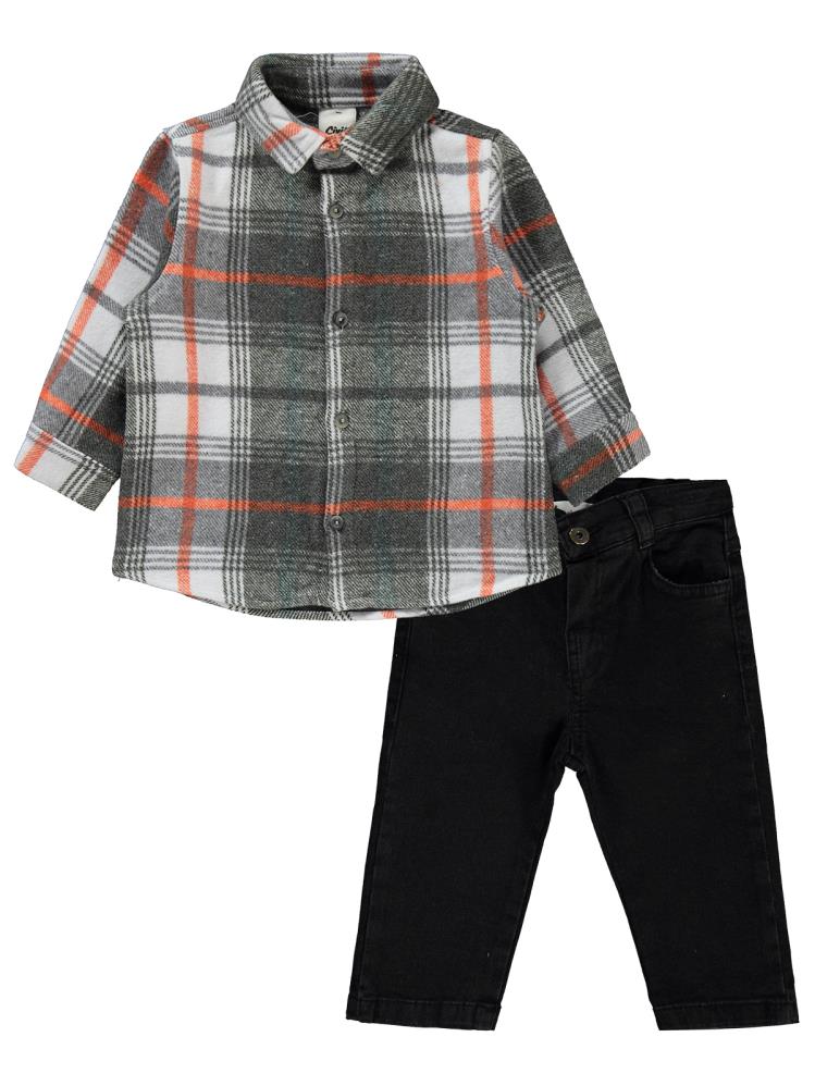 Civil Baby Oduncu Desen 2'Li 6-18 Ay Takım - Gri