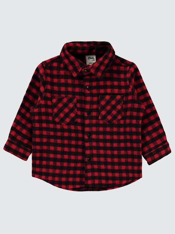 Civil Baby Kareli Oduncu 6-18 Ay Gömlek - Kırmızı