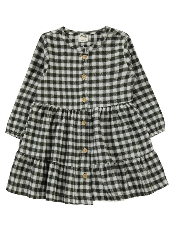 Civil Baby Oduncu Desenli 6-18 Ay Elbise - Haki