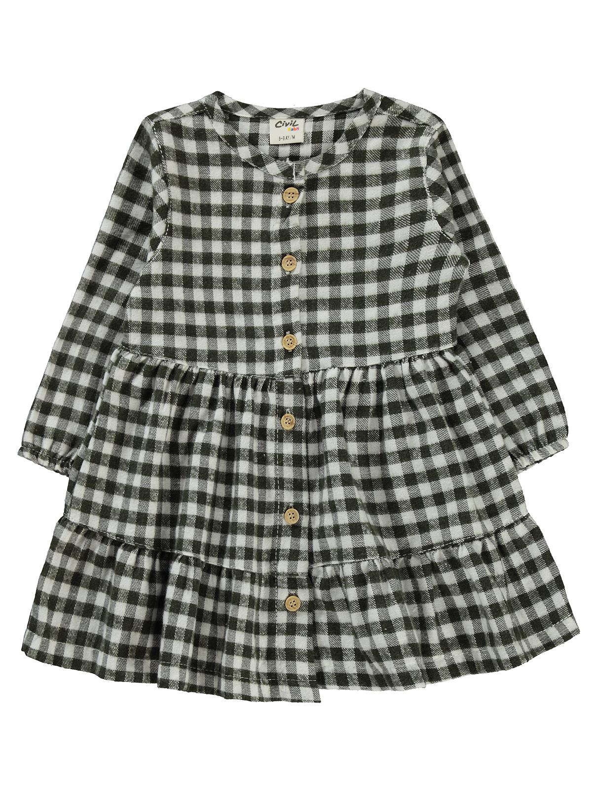 Civil Baby Oduncu Desenli 6-18 Ay Elbise - Haki