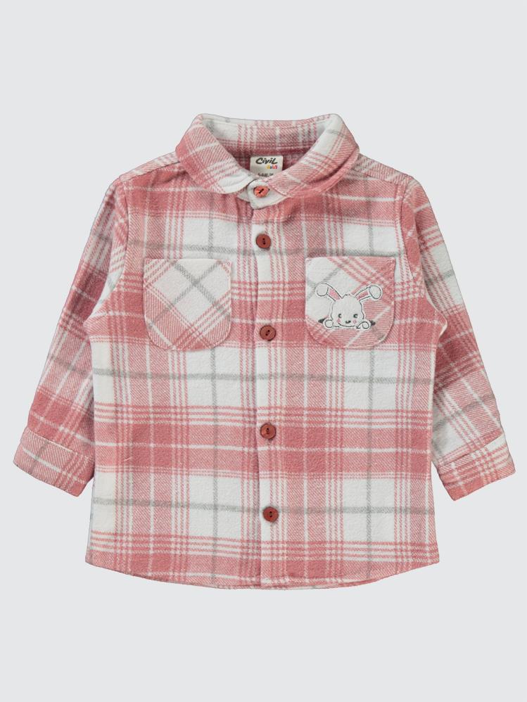 Civil Baby Bebe Yaka  6-18 Ay Gömlek - Pudra