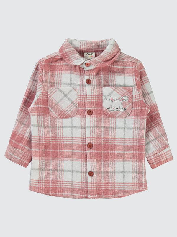 Civil Baby Bebe Yaka  6-18 Ay Gömlek - Pudra