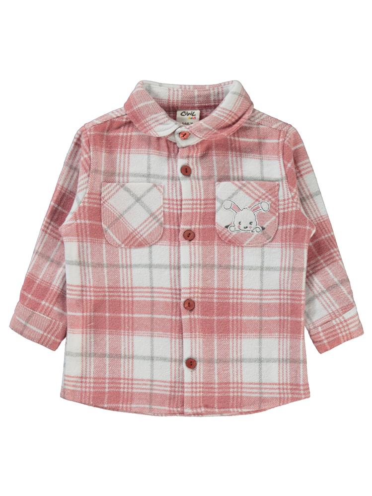 Civil Baby Bebe Yaka  6-18 Ay Gömlek - Pudra