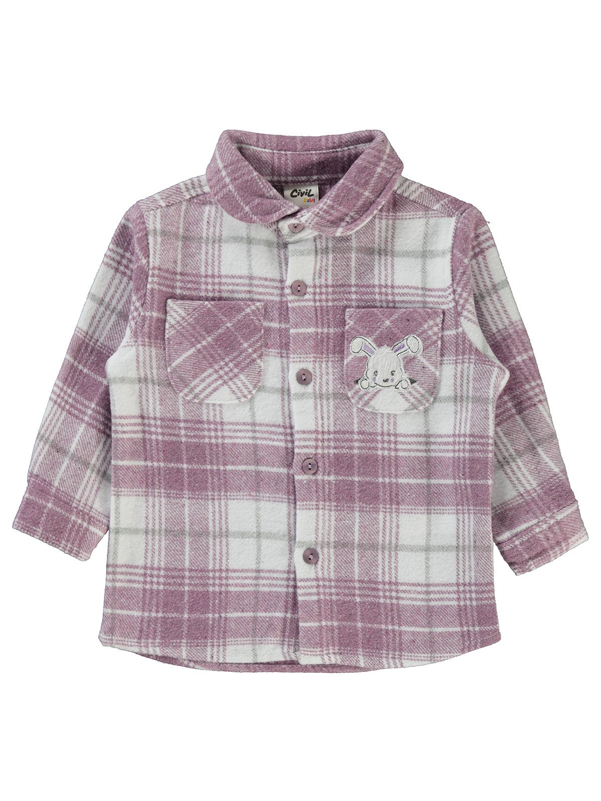 Civil Baby Bebe Yaka  6-18 Ay Gömlek - Lila