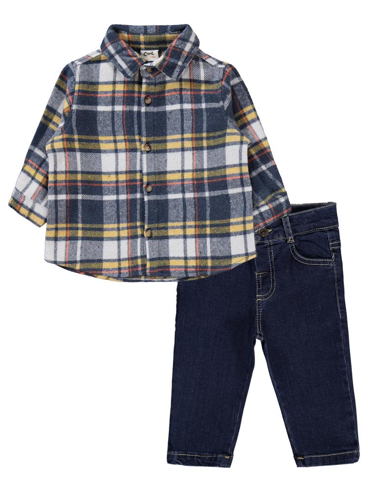 Civil Baby Oduncu Desen 2' Li 6-18 Ay Takım - Mavi