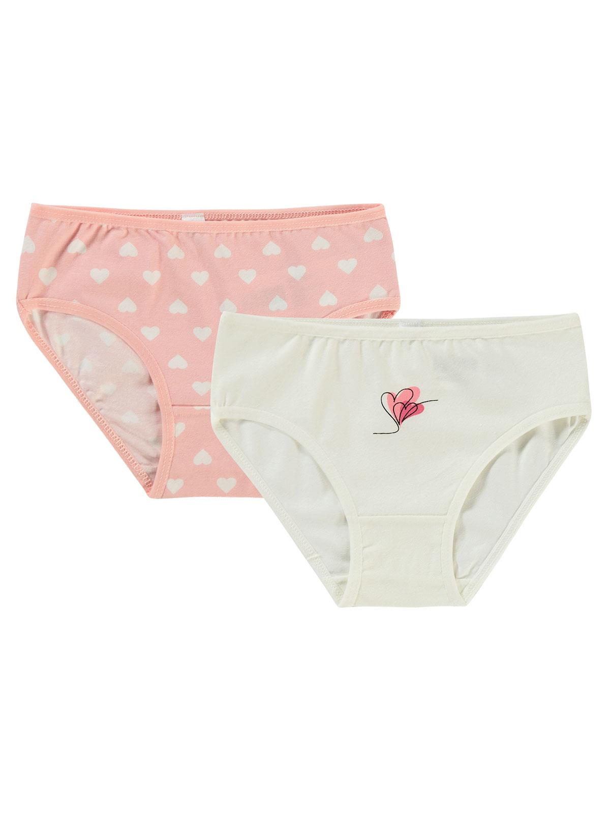 Civil Girls Kalp 2-10 Yaş 2'li Külot Set - Standart