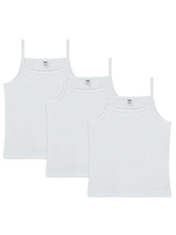 Civil Girls Basic İp Askılı 2-10 Yaş 3'lü Atlet Set