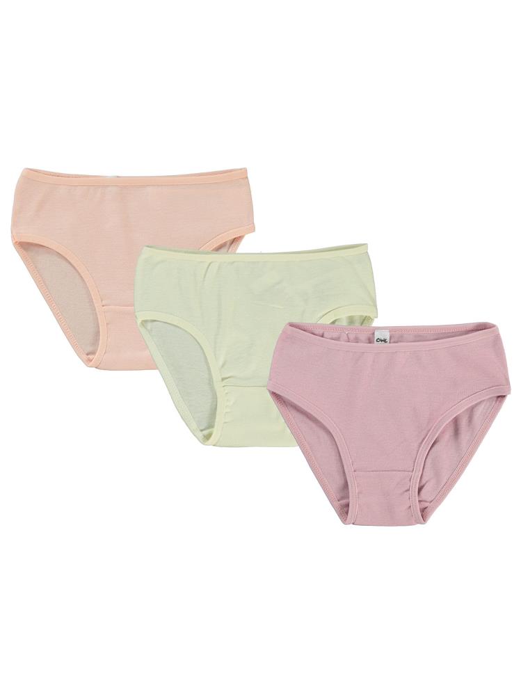 Civil Girls Ribana Çizgili 2-10 Yaş 3'lü Külot Set