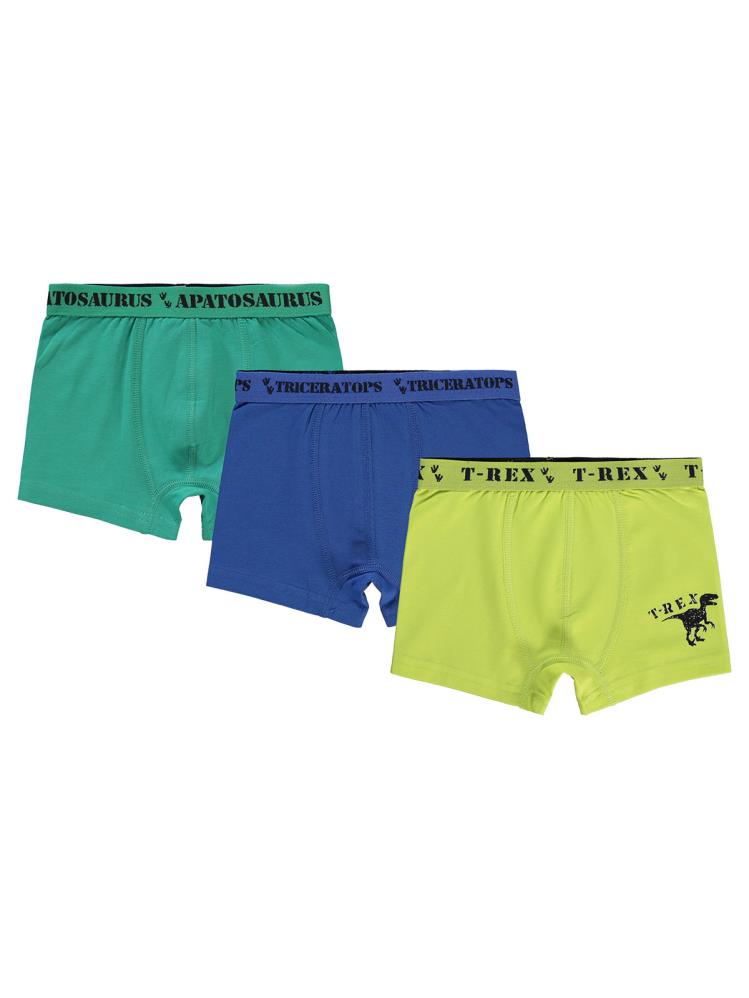 Civil Boys Dinazor 2-10 Yaş 3'lü Boxer Set