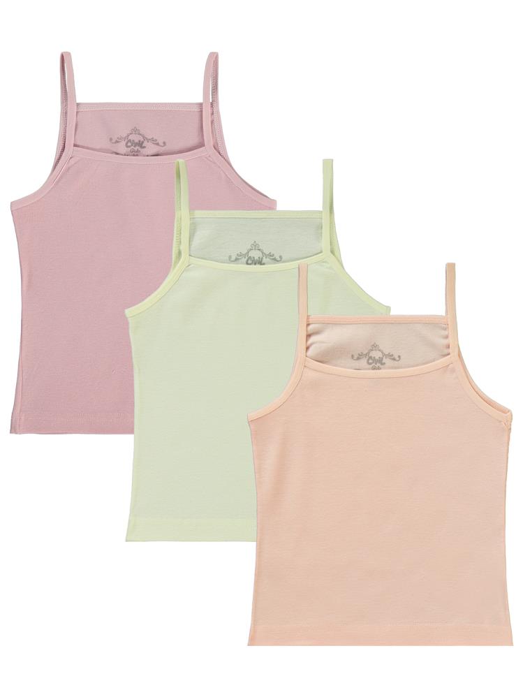 Civil Girls Ribana Çizgili 2-10 Yaş 3'lü Atlet Set