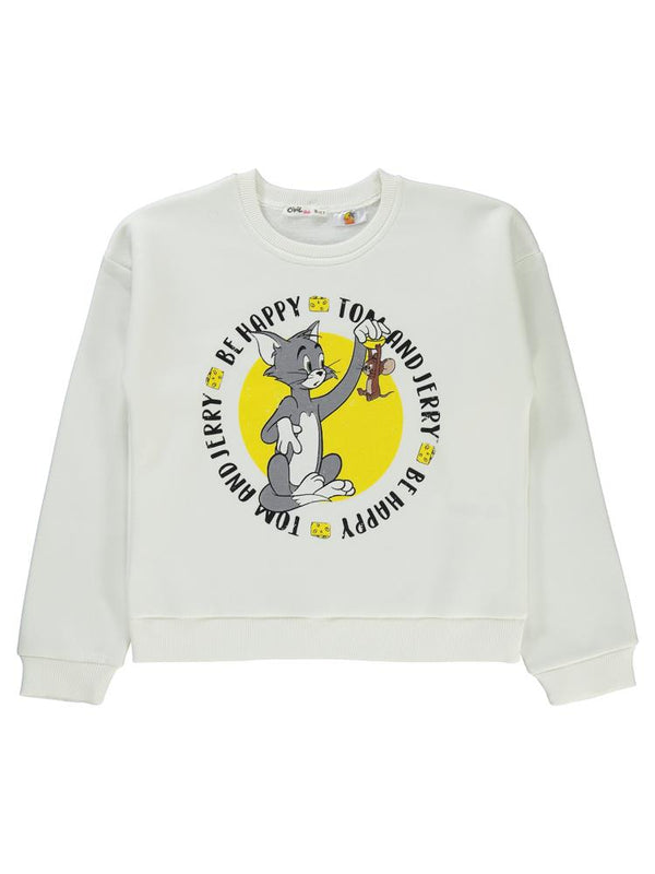 Tom and Jerry 10-13 Yaş Sweatshirt - Ekru
