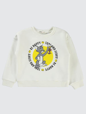 Tom and Jerry 6-9 Yaş Sweatshirt - Ekru