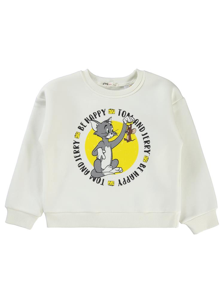 Tom and Jerry 6-9 Yaş Sweatshirt - Ekru
