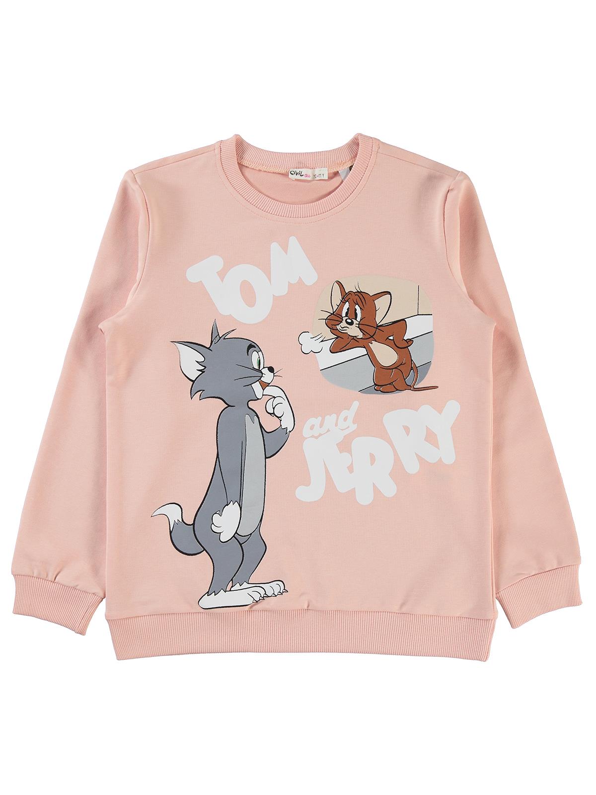 Tom and Jerry 10-13 Yaş Sweatshirt - Pudra