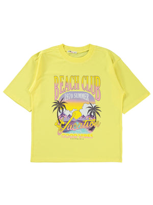 Civil Girls Beache Clup 10-13 Yaş Tişört - Sarı