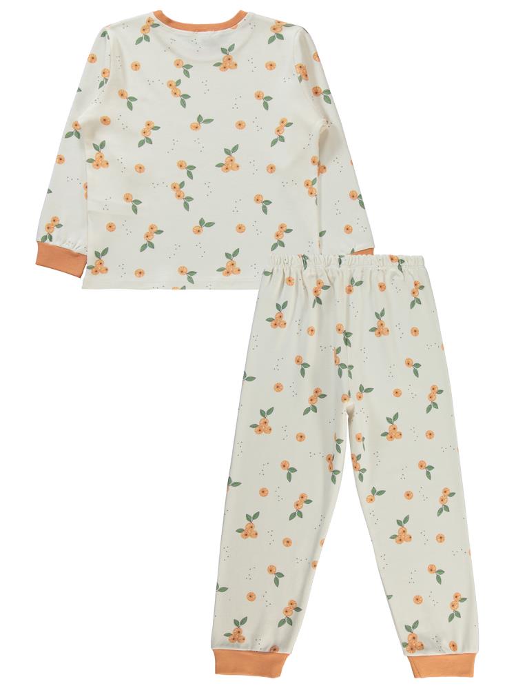 Civil Girls Mandalina Desenli 6-9 Yaş Pijama Takımı - Pudra