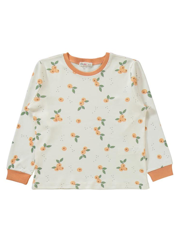 Civil Girls Mandalina Desenli 6-9 Yaş Pijama Takımı - Pudra