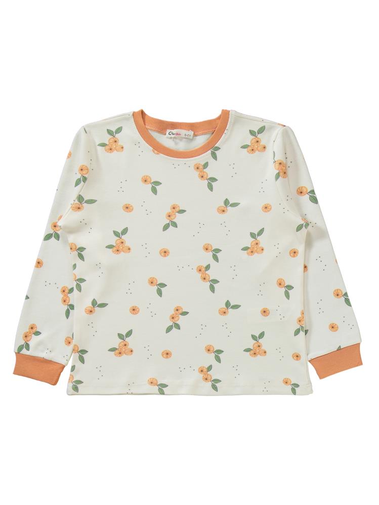 Civil Girls Mandalina Desenli 6-9 Yaş Pijama Takımı - Pudra