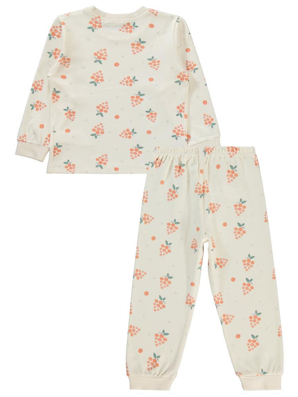 Civil Girls Üzüm Desenli 2-5 Yaş Pijama Takımı - Pudra