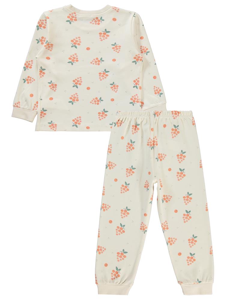Civil Girls Üzüm Desenli 2-5 Yaş Pijama Takımı - Pudra
