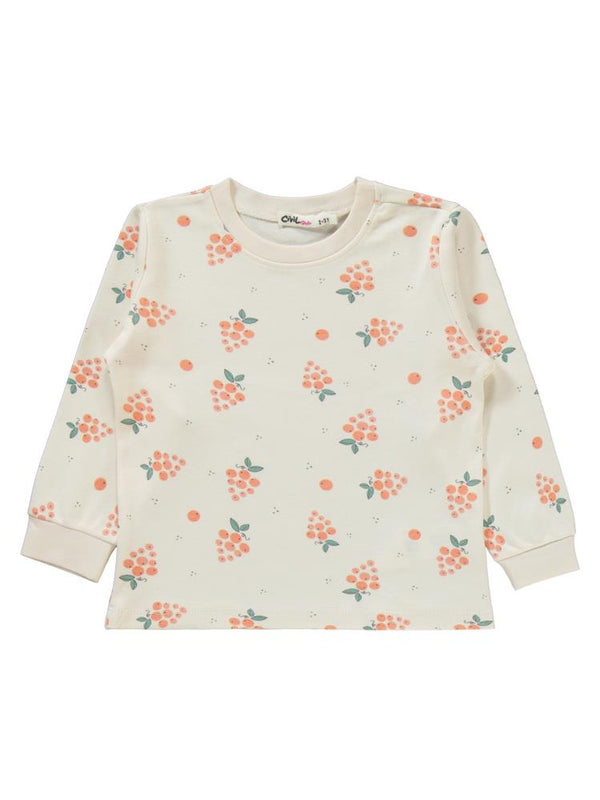 Civil Girls Üzüm Desenli 2-5 Yaş Pijama Takımı - Pudra