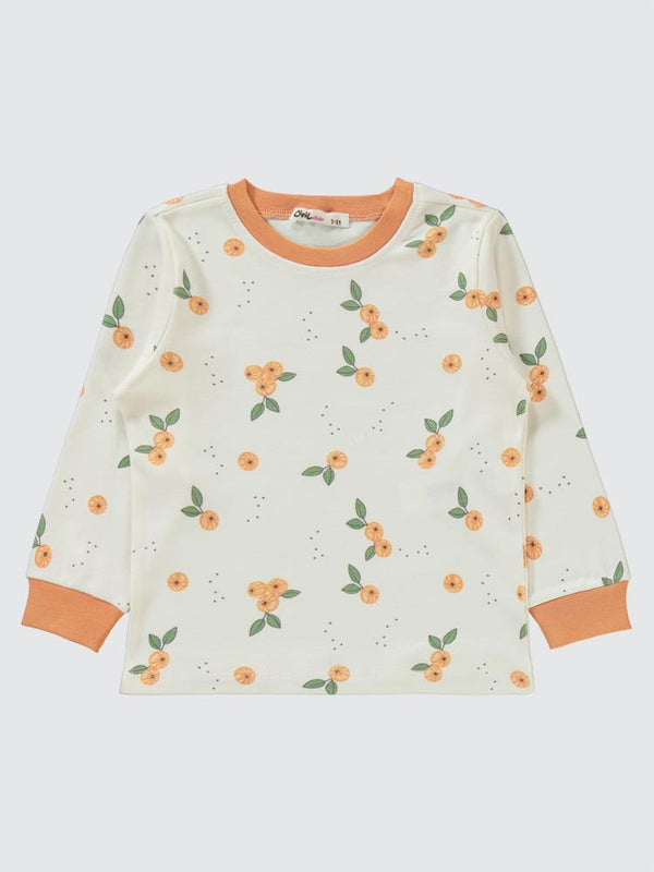Civil Girls Mandalina Desenli 2-5 Yaş Pijama Takımı - Pudra