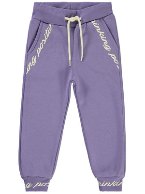 Civil Girls Paçası Baskılı 2-5 Yaş Eşofman Altı - Lila