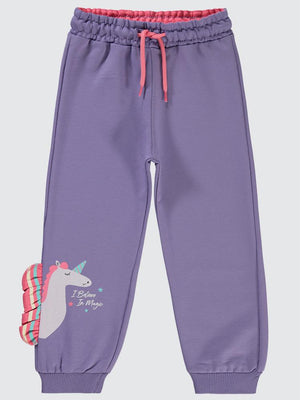 Civil Girls Unicorn Nakışlı 2-5 Yaş Eşofman Altı - Lila