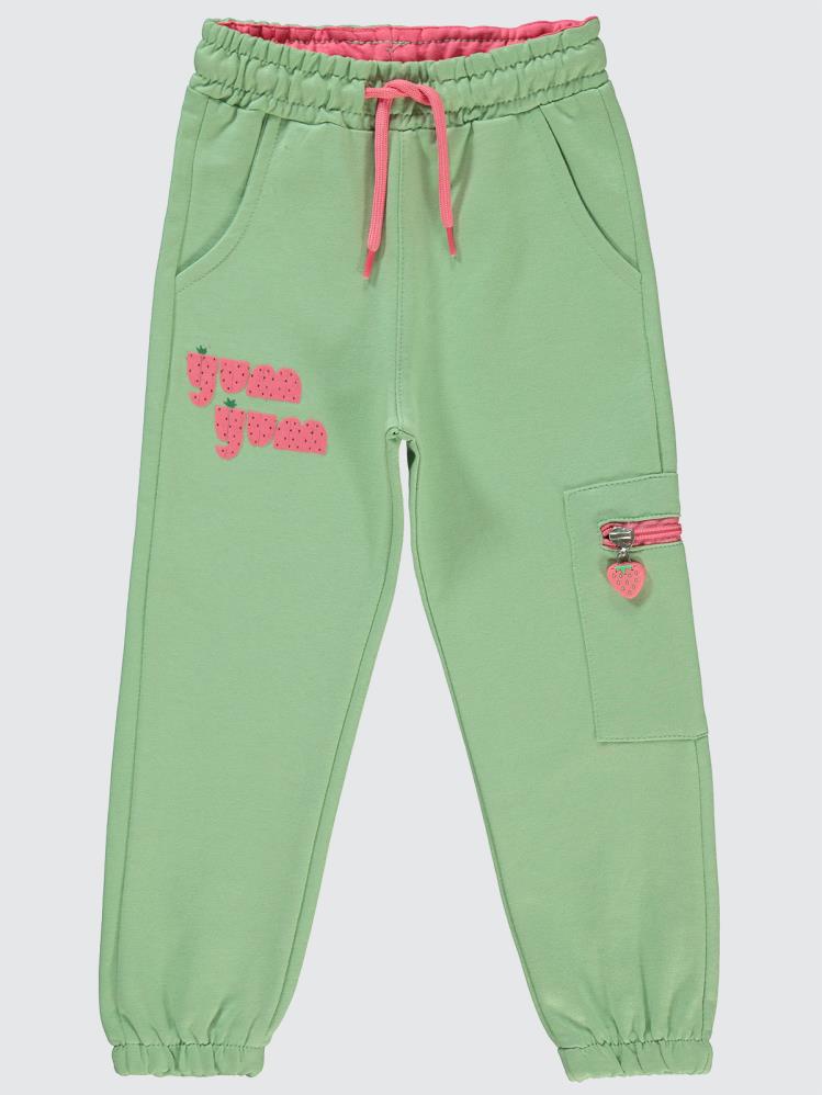 Civil Girls Çilek Elcikli 2-5 Yaş Eşofman Altı - Yeşil