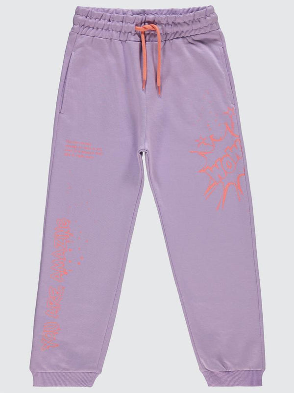 Civil Girls Now Baskılı 6-9 Yaş Eşofman Altı - Lila