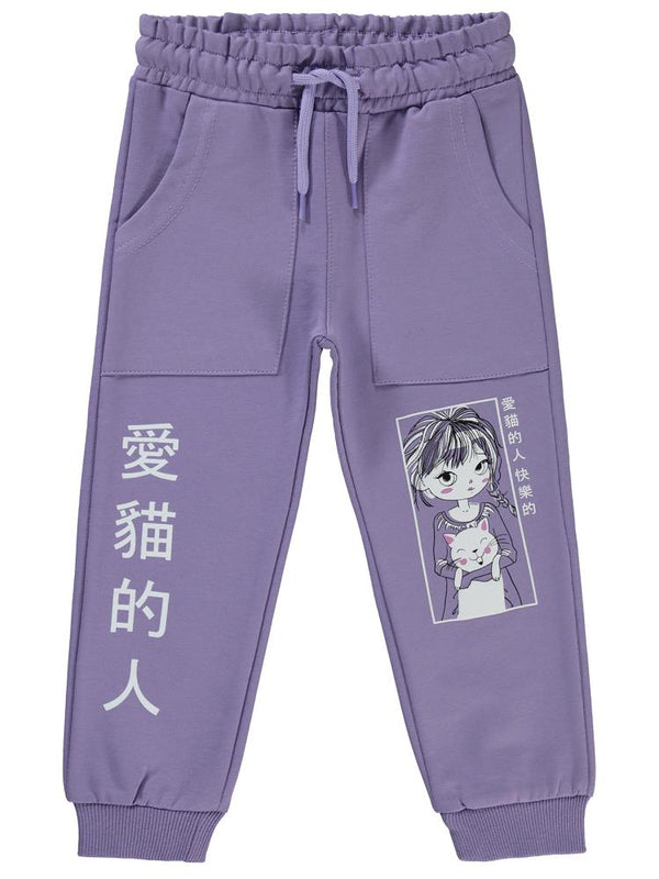 Civil Girls Anime Baskılı 2-5 Yaş Eşofman Altı - Lila