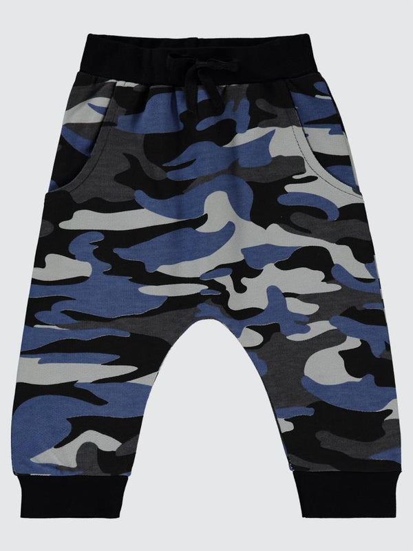 Civil Baby Kamuflaj Desen 6-18 Ay Eşofman Altı - Mavi