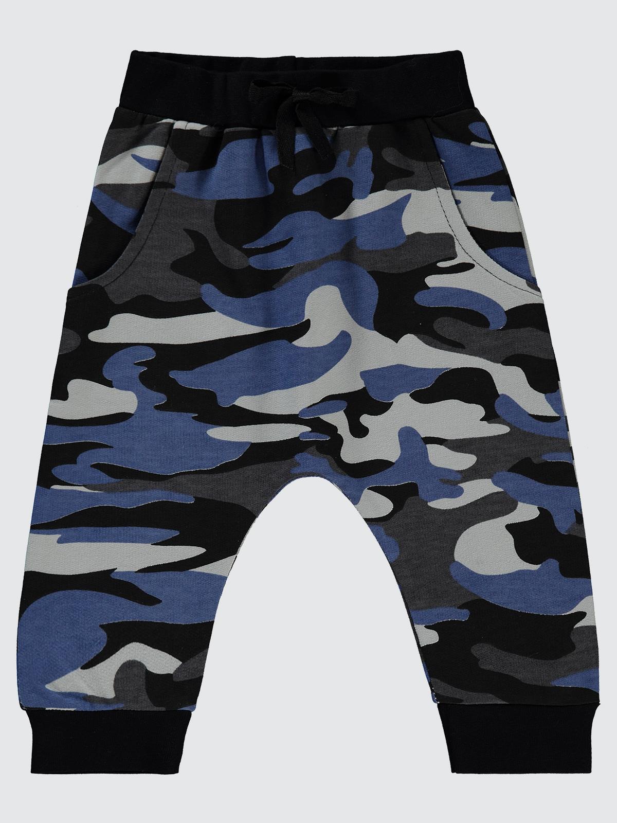 Civil Baby Kamuflaj Desen 6-18 Ay Eşofman Altı - Mavi