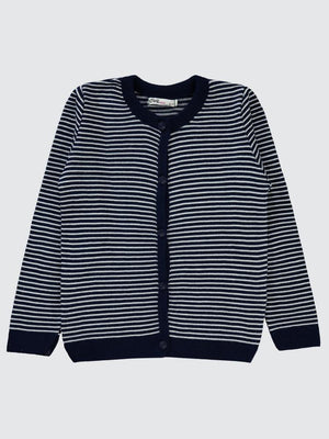 Civil Girls Çizgili 6-9 Yaş Hırka - Lacivert