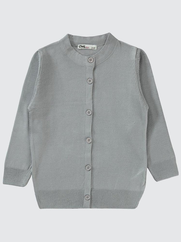 Civil Girls Düz 2-5 Yaş Hırka - Gri