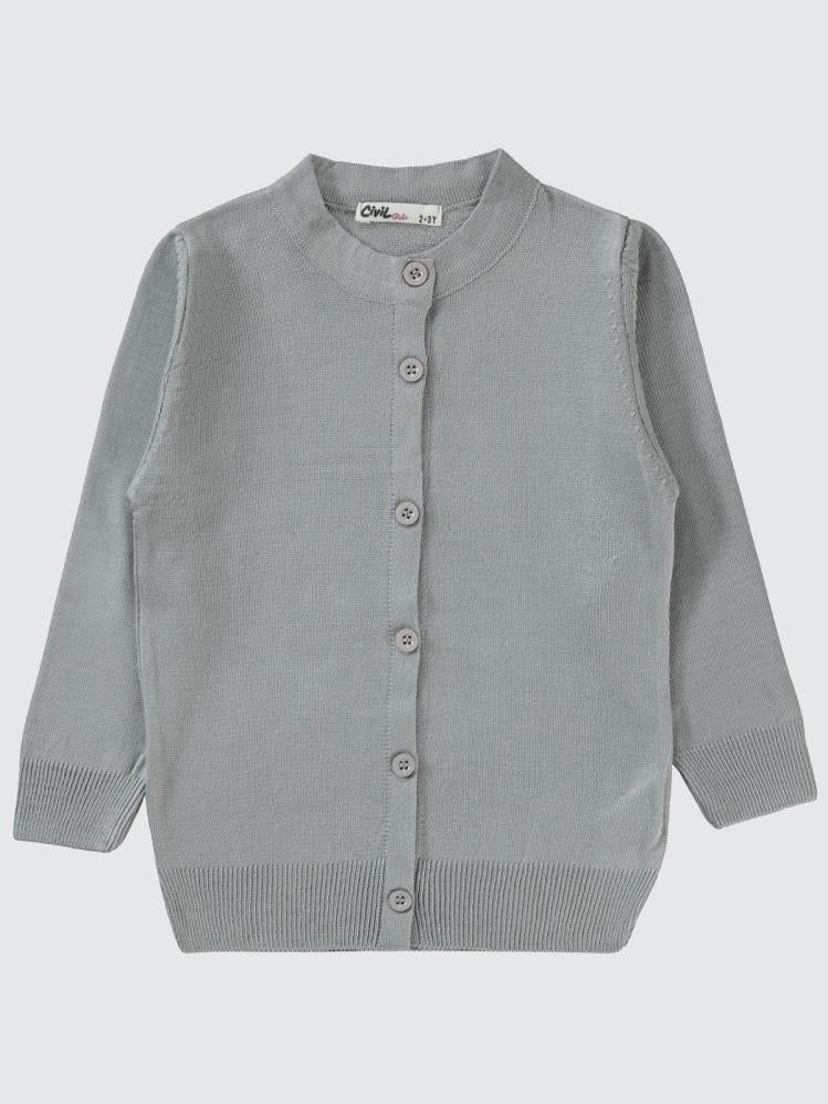 Civil Girls Düz 2-5 Yaş Hırka - Gri