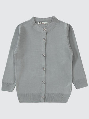 Civil Girls Düz 2-5 Yaş Hırka - Gri