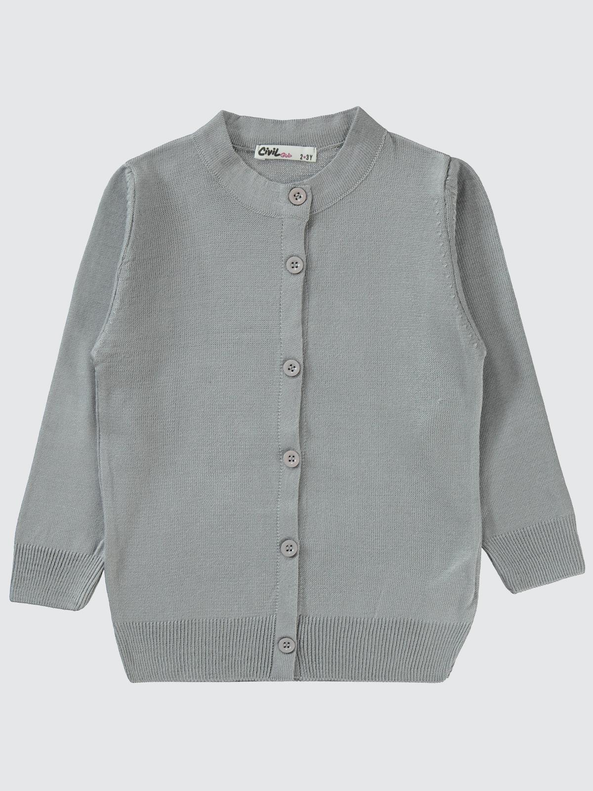 Civil Girls Düz 2-5 Yaş Hırka - Gri