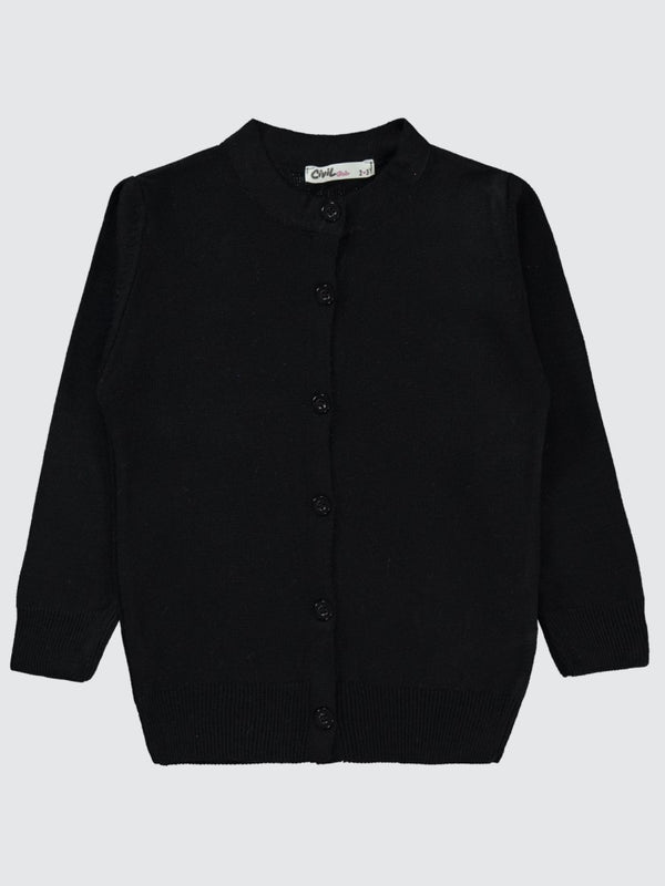 Civil Girls Düz 2-5 Yaş Hırka - Siyah