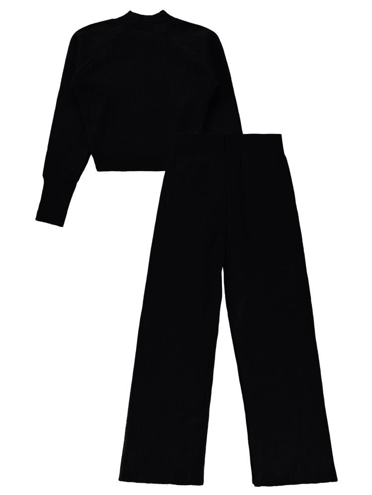 Civil Girls Crop 10-13 Yaş Takım - Siyah